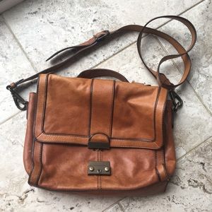 Leather fossil satchel
